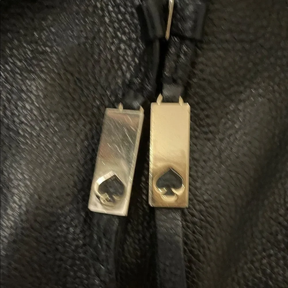 Kate Spade Cooper Grey Street Black Leather Bucket Tote Bag Crossbody WKRU3057